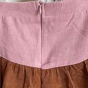 Francesca's Francesca’s Alya pink and brown ruffle mini skirt Photo 2