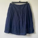 American Eagle  Navy Blue Pleated Fit Flare Beaded Lined Full A-Line Skirt size 2 Photo 5
