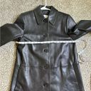 Liz Claiborne  Sleek Black Leather Jacket Vintage 90s Retro Classic Casual Small Photo 4