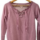 Isabel Maternity  by Ingrid & Isabel Women's Textured Lace-up Sweatshirt XS Photo 1