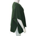 J.Jill  Womens One Size Poncho Sweater Green Front Pockets Tunic Length Rib Knit Photo 8