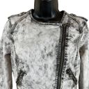 Bebe  Acid Washed Cropped Denim Moto Jacket Photo 1