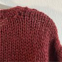 JACK  Winter Sweater Handmade Burgundy Crew Neck 
Puff Sleeve Cable Knit Sz L GUC Photo 8