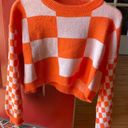 Cropped Checkered Sweater / Cardigan Orange Photo 0