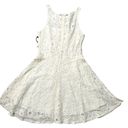 BB Dakota  Off White A-Line Fit And Flare Mini Dress Sleeveless Lace Knit 6 Photo 4