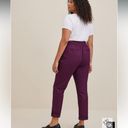 Torrid NWT Purple Pull-On Straight Stretch Poplin Mid-Rise Tie-Front Pant Photo 1