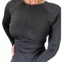 Athleta  Sports Top Black Body Hugging Long Sleeve Many Pockets & Thumb Holes Photo 0