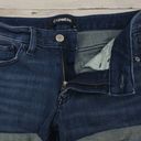 EXPRESS NWOT Shortie cuffed shorts relaxed low rise dark blue denim  Photo 1