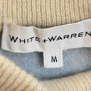 White + Warren Mariner Cashmere Mock Blue & Cream Striped Pullover Sweater Sz M Size M Photo 6