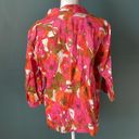 Jones New York  Sport Linen Button Down Floral Shirt size Large Photo 2