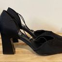 Mootsies Tootsies  Halle Satin/Fabric Black Y2K Square Toe Heels Size 7.5 Photo 4