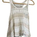 Kirra  Ivory and Metallic Gold Lace Tank, size S Photo 5