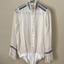 One Piece jonathan simkhai  embroidered boho bodysuit blouse size 2 Photo 2