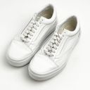 Vans  Triple White Leather Old Skool Platform Lace Up Sneakers Shoes, Size 10 Photo 5