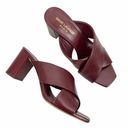 Saint Laurent  LouLou Leather Slide Sandals Block Heel Deep Red Size 37 Photo 0