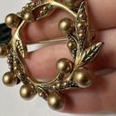 Monet Signed  Faux Pearl Wreath Brooch Pin Gold Tone Photo 5