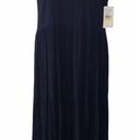 Karen Kane  - Spring Dresses II - Crush MIDI Dress Navy Blue Crinkle Tiered NWT Photo 0