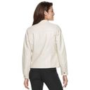 Apt. 9  Womens Jacket Coat Faux Leather Quilted Moto Biker Ivory Small Photo 3