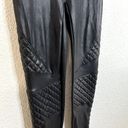 Spanx  Womens Very Black Quilted Moto Faux Leather Leggings Size Small Black Photo 4