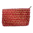 Anthropologie Miss Albright Tan Olefin Clutch‎ with Red Accents  Photo 1