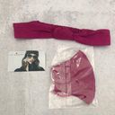 Lele Sadoughi  Magenta Face Mask and Headband Matching Set NEW Photo 0