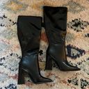 Princess Polly Keely Matte Black Faux Leather Knee High Heeled Boots 7 Photo 6