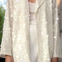 ZARA NWT  White SEQUIN OPEN FRONT BLAZER. Size Medium Photo 0