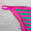 Beach Riot NEW  Chloe 90’s stripe pink green bikini bottom, size L Photo 5