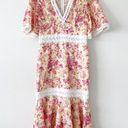 TALULAH La Maison  Pink Yellow Floral Vienna Midi Dress Photo 0