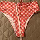 ONIA  Susana Bottom Pink Gingham High Waisted L Photo 10