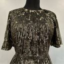 Mac Duggal  4913 Olive Green Sequined Stripe Cap Sleeve Formal Gown Size 8 Photo 1