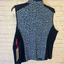 Ruby  Road blue stretch full zip leopard print Petite Large ladies vest NEW Photo 2