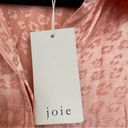 Joie  Daran Pink Jacquard Leopard Belted Satin Mini Shirt Shift Dress Large NWT Photo 9