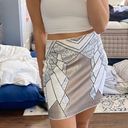 EXPRESS White and Silver Sequins Mini Skirt Photo 0