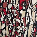 Ann Taylor  Floral Red, Black, & Tan, Stained Glass Print Pencil Skirt Size 12 Photo 3