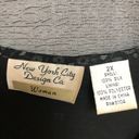 Krass&co New York City design ,, 2X 100% silk shell, black cream top bell sleeves Photo 9