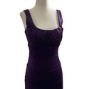 Bisou Bisou  Women Size 4 Purple Party Dress Bodycon Built-in Bra Satin H1-668 Photo 2