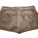 BCBG MaxAzria Weston Suede Fringe Shorts, Mocha, Size S Photo 7