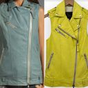 Mackage  Frederica Lamb Leather Moto Vest Asymmetrical Zip Jacket Yellow XS Photo 2