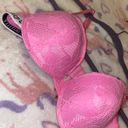 Juicy Couture 36C Pastel Pink Monogram Logo Lace Push Up Bra Photo 1