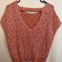 Pilcro  Anthropologie Light Orange Knit Sweater Short Sleeve Open Back Top XSP Photo 4