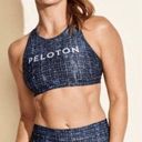 Peloton  Stardust Tweed Sports Bra Logo High Neck Mesh Key Hole Back Size Small Photo 0