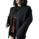 American Vintage Vintage Donna Frederlcks black no collar 4 gold button Coat size small Photo 1