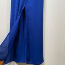 Dee Elle Blue Chiffon Maxi Dress with Front Slit Sheer Women's Small Photo 4