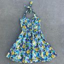 Ensnovo 50s Pinup Style Pansy Floral Garden Party Halter Tie Dress MEDIUM Photo 4