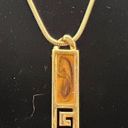 Givenchy Vintage 1977  G Logo Gold Plated Rope Necklace Gold bar design Signed Photo 1