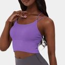 Halara NWT  Seamless Flow Crop Top Cami XXS Purple Ribbed Yoga Athletic Fitness Photo 0