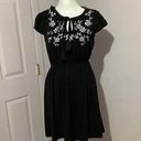 Alya  Black Floral Embroidered Mini Dress Photo 0