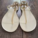 Tory Burch  | Mini Miller Jelly Sandal Ivory Cream/Pastel Yellow with Gold Emblem Photo 4