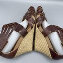 indigo. by Clarks Brown Leather Espadrille Wedge Sandals Women’s Size 11 Photo 4